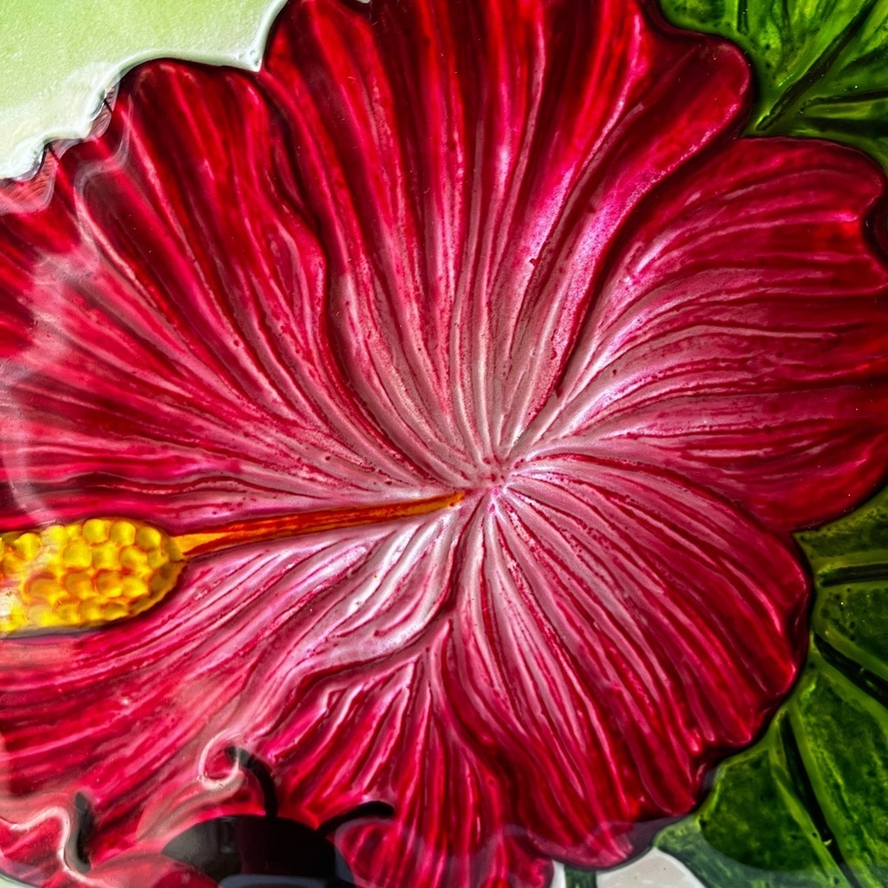 Vibrant Floral Glass Art with Ladybug suncatcher - Picture 5 of 10